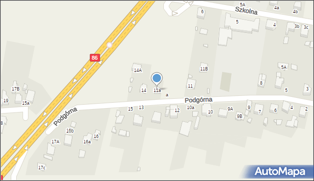 Sarnów, Podgórna, 11a, mapa Sarnów