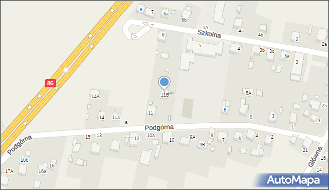 Sarnów, Podgórna, 11B, mapa Sarnów