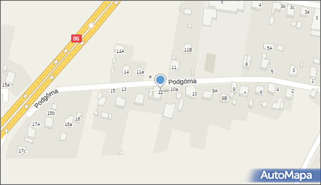 Sarnów, Podgórna, 12, mapa Sarnów