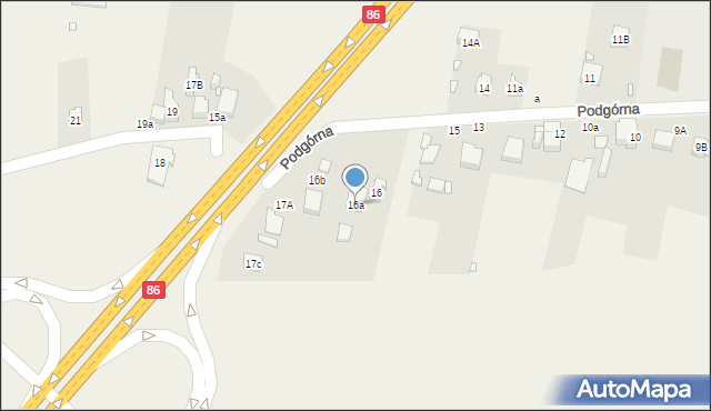 Sarnów, Podgórna, 16a, mapa Sarnów
