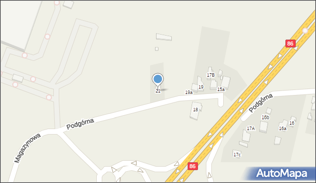 Sarnów, Podgórna, 21, mapa Sarnów