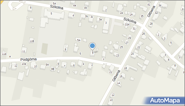 Sarnów, Podgórna, 3, mapa Sarnów