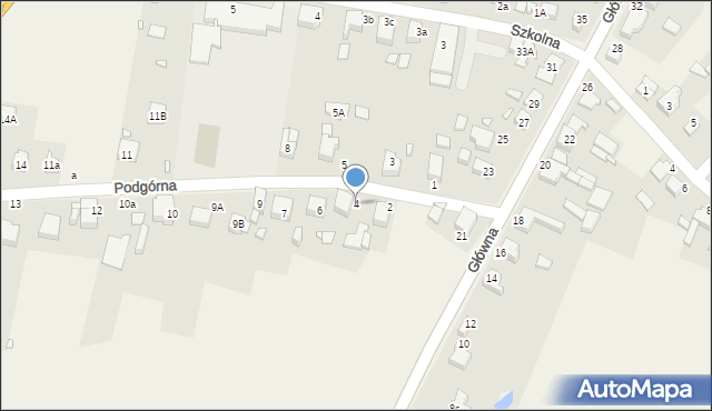 Sarnów, Podgórna, 4, mapa Sarnów