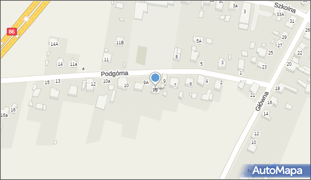 Sarnów, Podgórna, 9B, mapa Sarnów