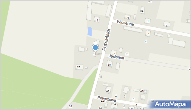 Sasinowo, Poznańska, 1f, mapa Sasinowo