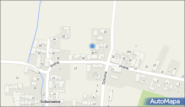 Ściborowice, Polna, 34, mapa Ściborowice