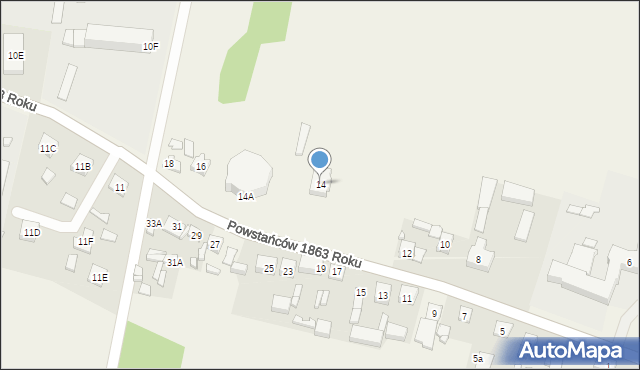 Sędziejowice, Powstańców 1863 Roku, 14, mapa Sędziejowice