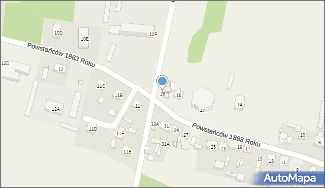 Sędziejowice, Powstańców 1863 Roku, 18, mapa Sędziejowice