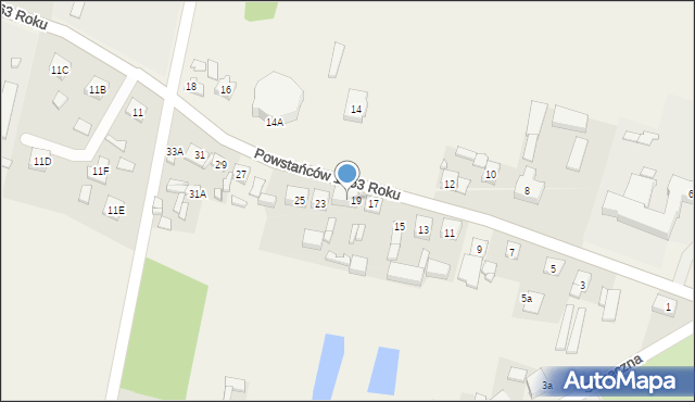 Sędziejowice, Powstańców 1863 Roku, 21, mapa Sędziejowice