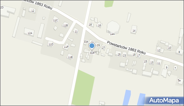 Sędziejowice, Powstańców 1863 Roku, 31A, mapa Sędziejowice