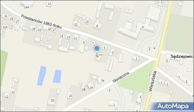 Sędziejowice, Powstańców 1863 Roku, 5a, mapa Sędziejowice