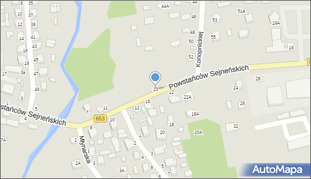 Sejny, Powstańców Sejneńskich, 13, mapa Sejny