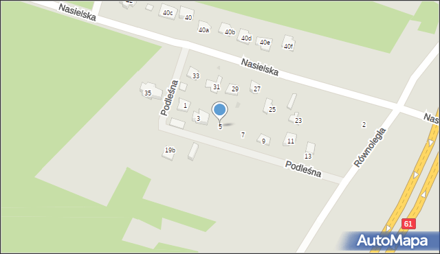 Serock, Podleśna, 5, mapa Serock