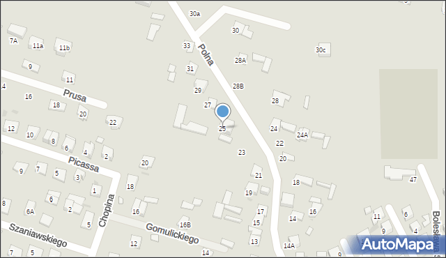 Serock, Polna, 25, mapa Serock