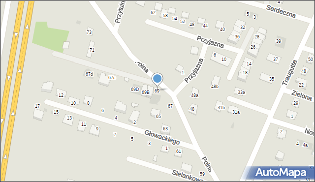 Serock, Polna, 69, mapa Serock