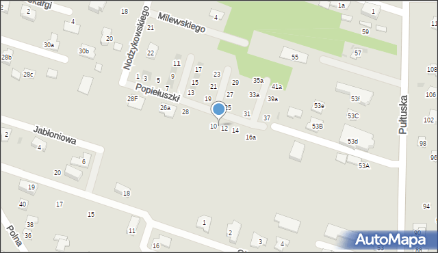 Serock, Popiełuszki Jerzego, bł. ks., 10a, mapa Serock