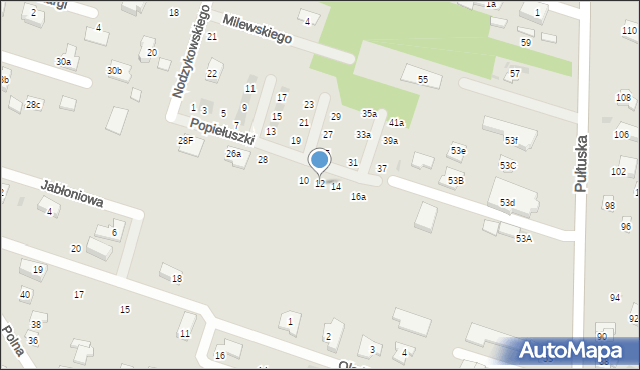 Serock, Popiełuszki Jerzego, bł. ks., 12, mapa Serock