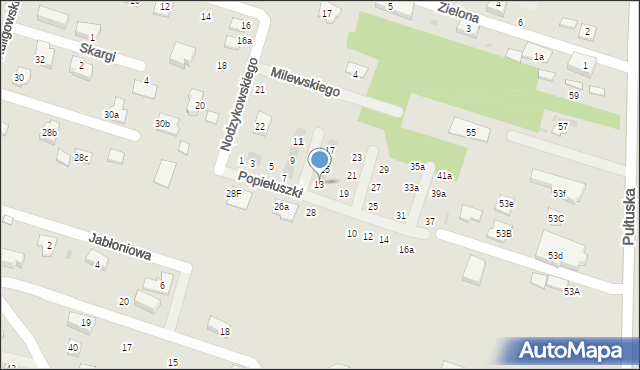 Serock, Popiełuszki Jerzego, bł. ks., 13, mapa Serock