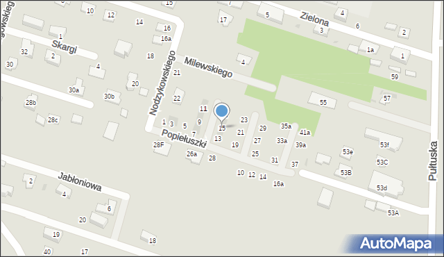 Serock, Popiełuszki Jerzego, bł. ks., 15, mapa Serock