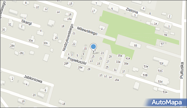 Serock, Popiełuszki Jerzego, bł. ks., 15a, mapa Serock