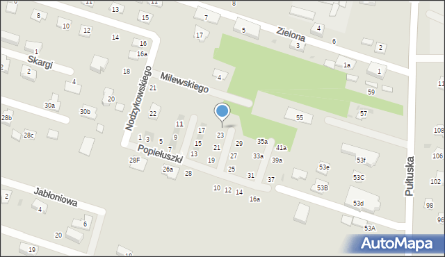 Serock, Popiełuszki Jerzego, bł. ks., 23a, mapa Serock