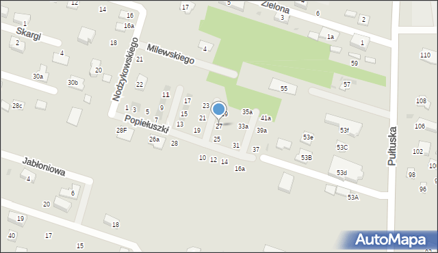 Serock, Popiełuszki Jerzego, bł. ks., 27, mapa Serock