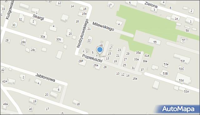 Serock, Popiełuszki Jerzego, bł. ks., 7a, mapa Serock