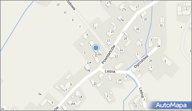 Sidzina, Powstańców, 11, mapa Sidzina