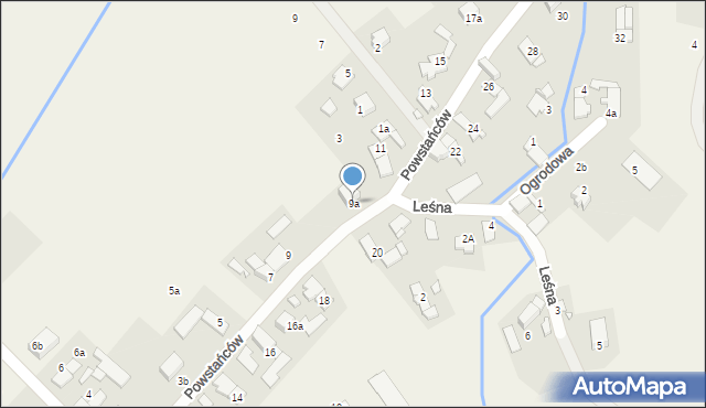 Sidzina, Powstańców, 9a, mapa Sidzina