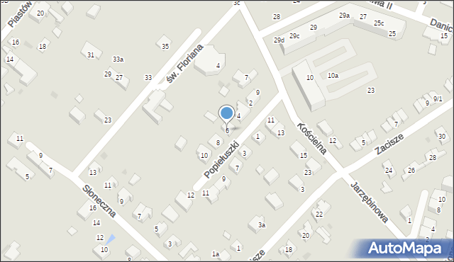 Siechnice, Popiełuszki Jerzego, bł. ks., 6, mapa Siechnice