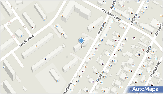 Siedlce, Podlaska, 4, mapa Siedlce