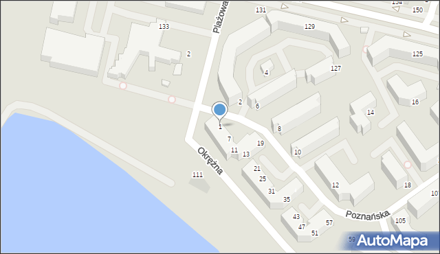 Siedlce, Poznańska, 1, mapa Siedlce
