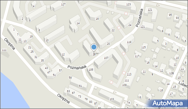 Siedlce, Poznańska, 18, mapa Siedlce