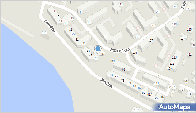 Siedlce, Poznańska, 53, mapa Siedlce