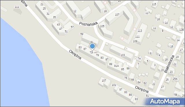 Siedlce, Poznańska, 75, mapa Siedlce