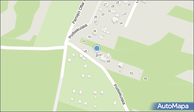 Siedlce, Podsekulska, 47, mapa Siedlce