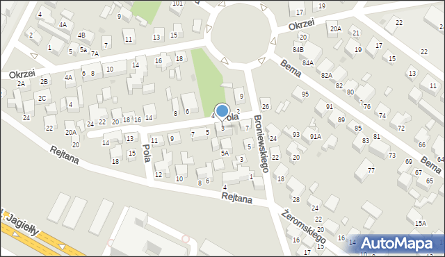 Siedlce, Pola Wincentego, 3, mapa Siedlce