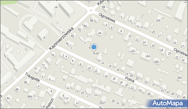 Siedlce, Polna, 7, mapa Siedlce