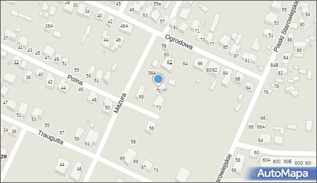 Siedlce, Polna, 71, mapa Siedlce