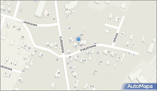 Siedlce, Południowa, 18, mapa Siedlce