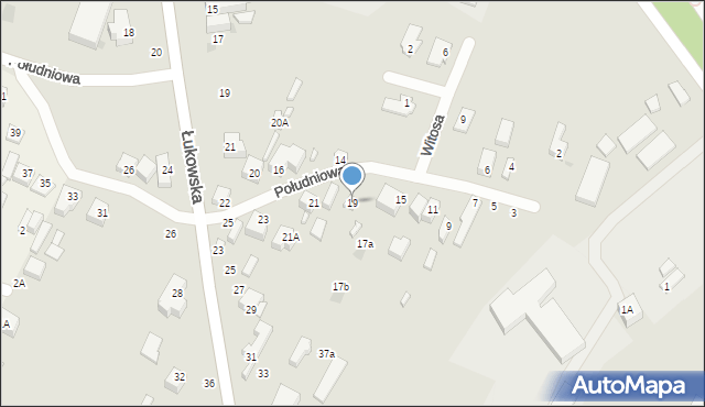 Siedlce, Południowa, 19, mapa Siedlce