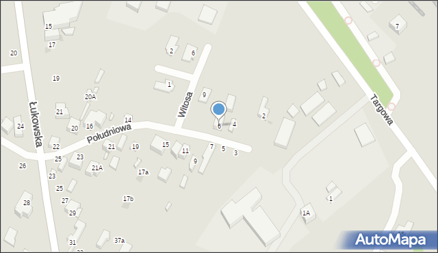 Siedlce, Południowa, 6, mapa Siedlce