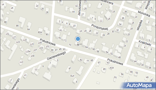 Siedlce, Południowa, 68, mapa Siedlce