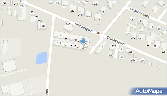 Siedlce, Potockiego Pantaleona, 4A, mapa Siedlce
