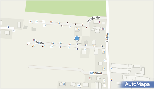 Siedlec, Polna, 8, mapa Siedlec