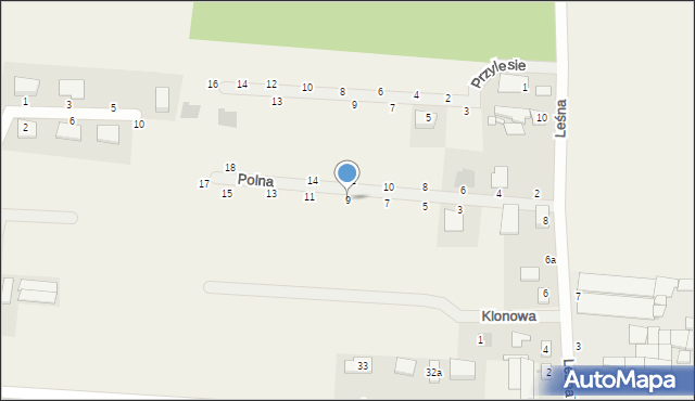 Siedlec, Polna, 9, mapa Siedlec