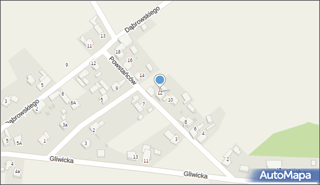 Siedliska, Powstańców, 12, mapa Siedliska