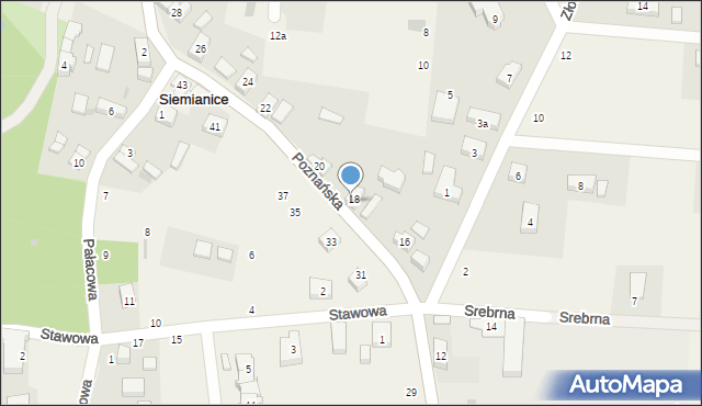Siemianice, Poznańska, 18a, mapa Siemianice