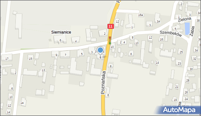 Siemianice, Poznańska, 5, mapa Siemianice