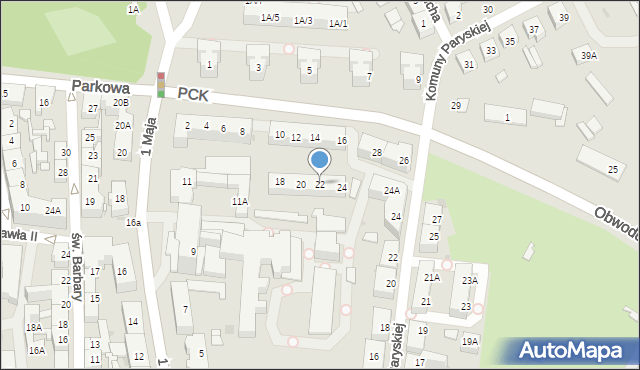 Siemianowice Śląskie, Polskiego Czerwonego Krzyża, 22, mapa Siemianowice Śląskie